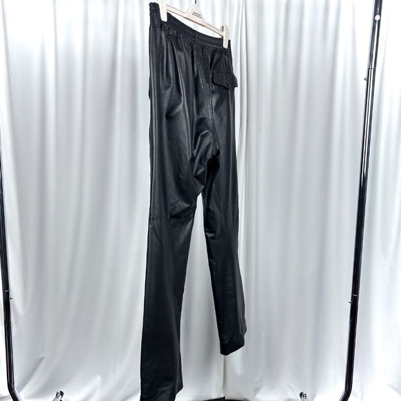 Vintage 1990’s 'Sears The Men's Store' Black Leather Cowhide Biker Pants • M/L - Picture 12 of 15